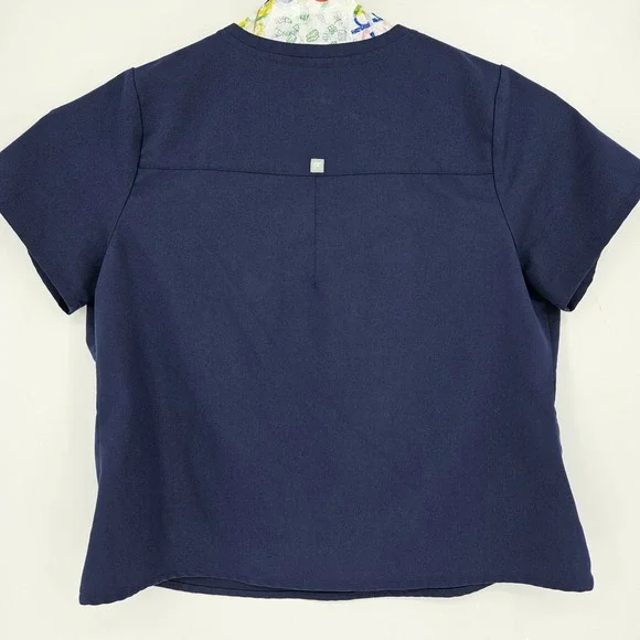 Fabletics Vital Scrub Top Womens 2X Blue Short‎ Sleeve Uniforms Healthcare - Picture 4 of 10